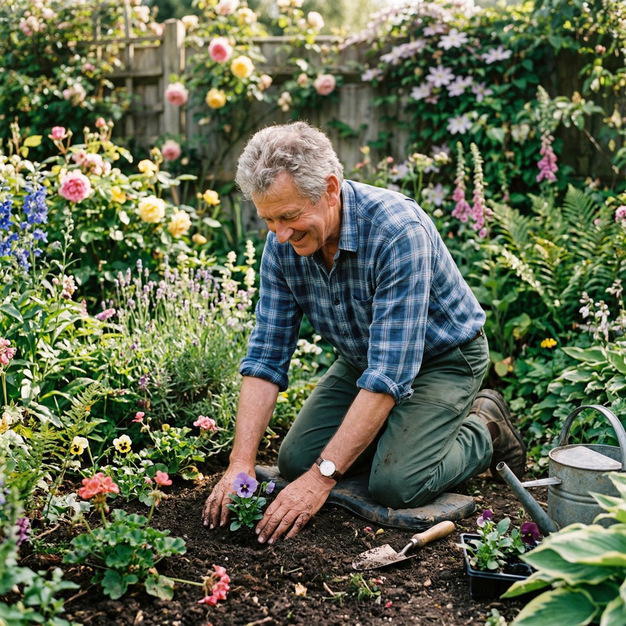 Man gardening with ease